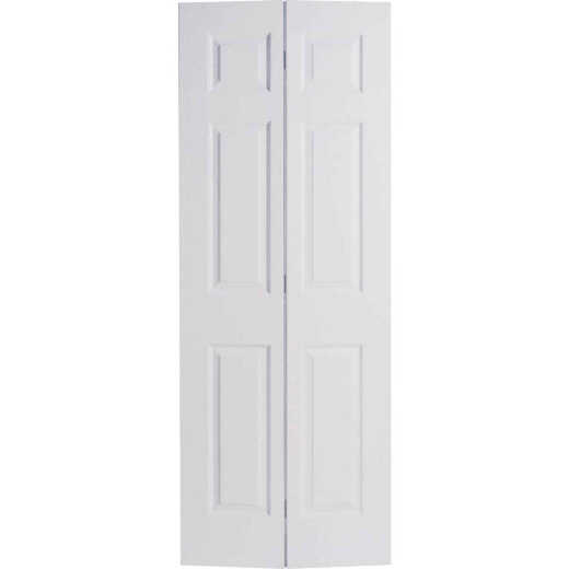 Masonite 32 In. W x 79 In. H Textured Hardboard Primed White 6-Panel 2-Door Bifold Door