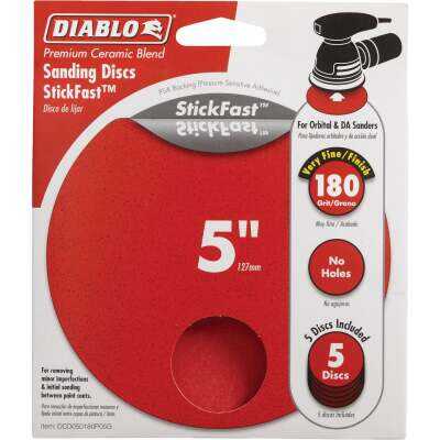 Diablo StickFast 5 In. 180 Grit Sanding Disc (5-Pack)