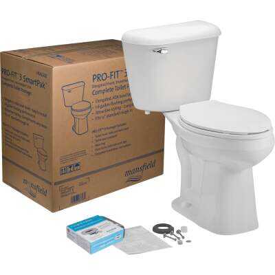 Mansfield Pro-Fit 3 SmartHeight White Elongated Bowl 1.6 GPF Complete Toilet